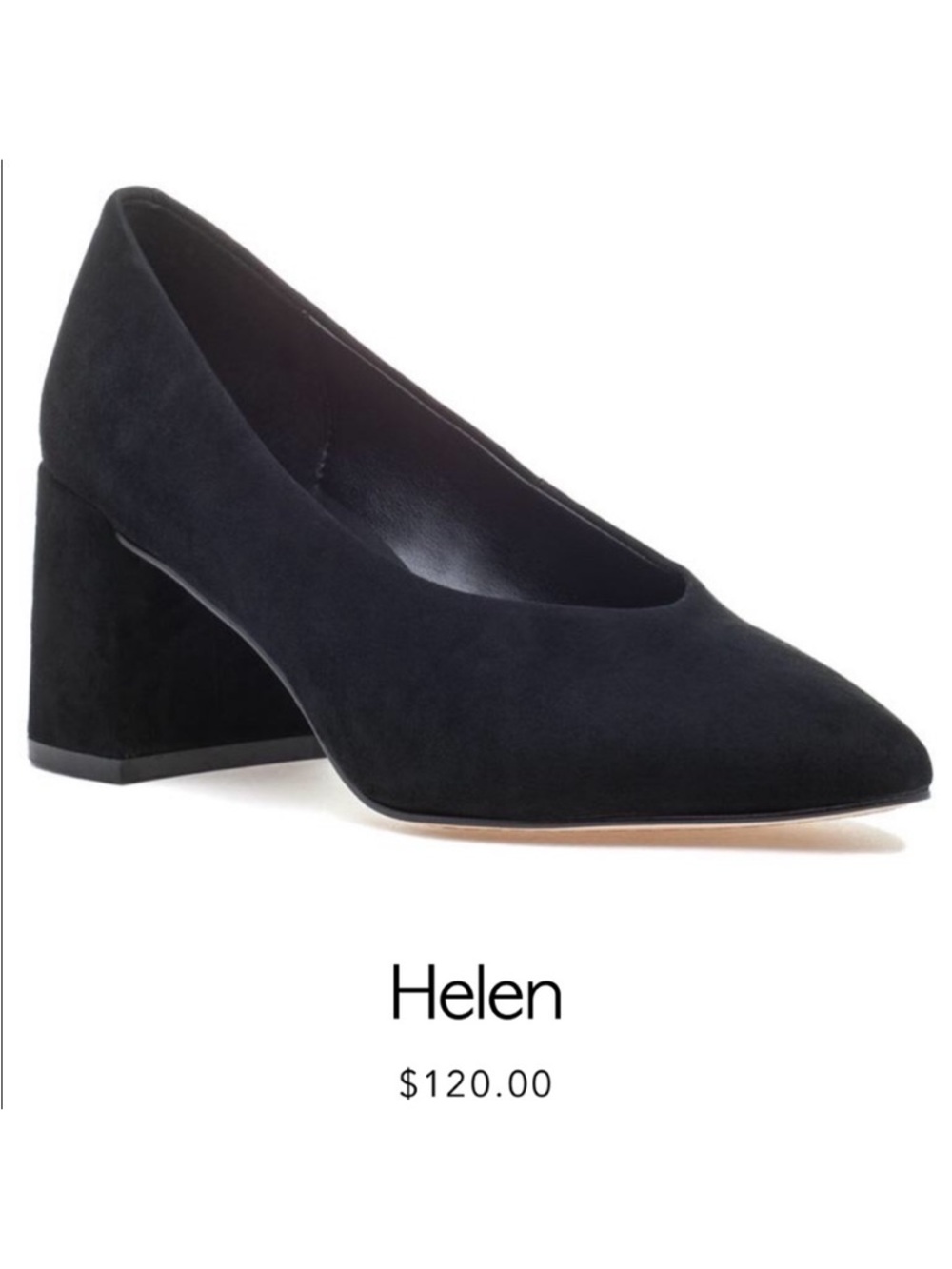 M4DE Helen Black Suede Block Heel  pumps Shoes size 8.5